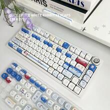 White Rabbit Cute Keycaps Highly Attractive PBT 5-Sided Dye-Sublimation New MOA Rounded Compatible With Mechanical Keyboards - View 2