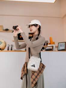 Adidas Unisex Outdoor Sports Casual Crossbody Bag LIN MONO 26 Summer New Printed Small Shoulder Bag JG5871 - Black/Track Grey - View 3
