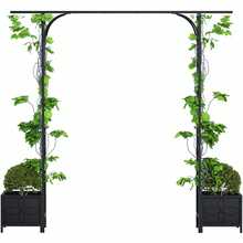 Metal Garden Arbor High Wide Outdoor Arch Frame For Climbing Plants Vegetables Pergola Backyard Lawn Pathway Decor Rustproof Steel Archway Decoration Black Single Pack - Metal Garden Arbor With Planters - View 6