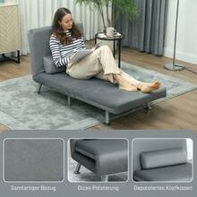 Silla Cama Plegable con Respaldo Ajustable, Color Gris Oscuro, Disponible en Sitio - Gris + poliéster - Ver 6