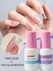 2pcs 10g Nail Glue & Remover Kit,Quick Drying Nail Tip Adhesive Strong Fake Press On Nail Adhesive With Gentle Glue Remover,Brush On Design False Acrylic Nails, At-Home Manicure & Nail Salon Use - 10g - View 11
