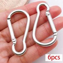 6pcs Metal Keychain Findings Star Heart Spring Rings Lobster Clasps Carabiner Clips Swivel Hooks For DIY Keychains Bag Charms Jewelry Making Supplies - Multicolor - View 23