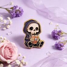 Cute Skeleton Reaper Bubble Tea Lapel Enamel Pins And Brooches Badge Pins For Backpacks Bags Backpack Cool Decoration Friend For Gifts - Multicolor - View 6