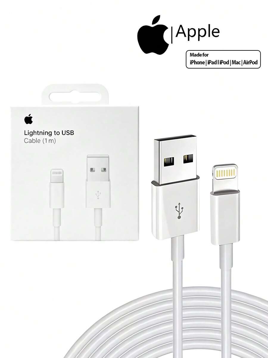 Kabel Koneksi Apple Lightning ke USB (1 meter/2 meter) - Putih - View 1