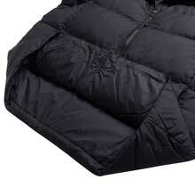 Jaket Puffer Lengan Panjang Berkerudung Hitam Pria adidas BASIC - Hitam - View 5