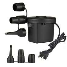 Electric Air Pump Portable Inflator Air Compressor For Mattress Pool Inflatable With 3 Nozzles S/M/L Accessory - Black - View 5