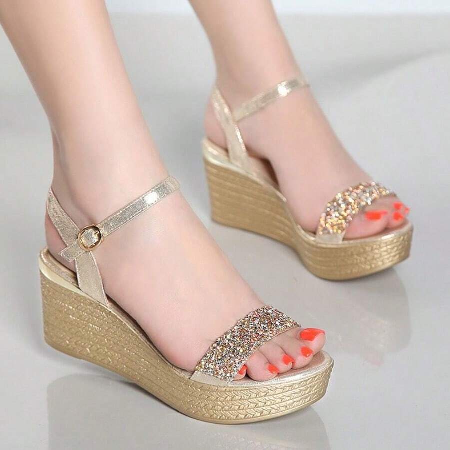 ISPORTE Women Wedges & Platform - 金色 - 查看 1