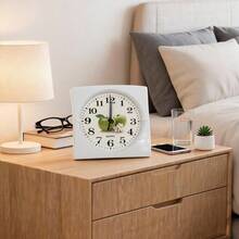 Unisex Practical Style For Bedroom And Office Desk Clock - White - View 5