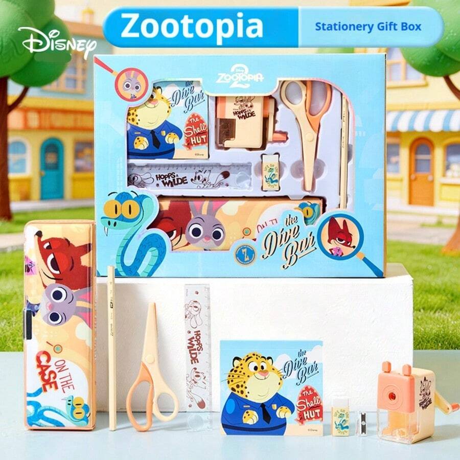 Tempat Pensil Plastik Disney Zootopia Perlengkapan Sekolah Praktis Set Hadiah Perlengkapan Sekolah - MultiWarna - View 1