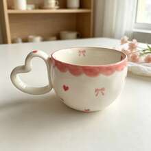 Korean Ins Style Hand-Pinch Love Cup, Milk Cup, Coffee Cup, Hand-Painted Heart Ceramic Cup - Multiple Selection - View 11