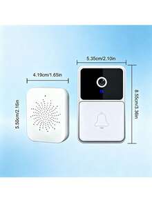 جرس باب فيديو ذكي لاسلكي 2.4G WiFi مع جرس داخلي، كاميرا جرس باب أمن منزلي خارجية، اتصال صوتي ثنائي الاتجاه، رؤية ليلية بالأشعة تحت الحمراء IR، عرض عن بعد على الهاتف المحمول في الوقت الفعلي، بطارية قابلة للشحن مدمجة 400mAh، جرس باب مراقبة منزلية - مشاهدة 10