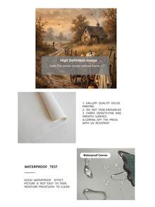 1pc Frameless Rustic Halloween Ghost & Pumpkin Wagon Fall Sunset Wall Art Print, Spooky Farmhouse Decor For Dorm, Bedroom, Party Gift - Pumpkin - View 9