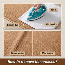 2pcs/1set Kitchen Rug Mat, Faux Linen Texture Pineapple Ring Pattern Solid Color Kitchen Mat, Pineapple Ring Pattern Door Mat, Home Mat. Washable Entryway Hallway Carpet Long Pile Carpet Modern Country Style Laundry Room Kitchen Room Carpet Long Carpet Bathroom Use, Brown - Camel - View 6