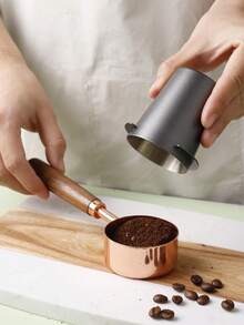 1pc 304 Stainless Steel Coffee Powder Dosing Cup, Espresso Coffee Powder Filter Cup, Anti-Spill Dual Handle Design Coffee Powder Receiver, Suitable For 51/53/58mm Portafilter, Home And Cafe Use - Multicolor - View 4