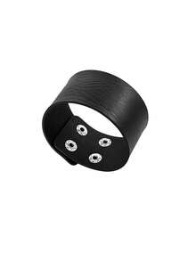 Women And Men Leather Cuff Wristbands ,80s 90s Vintage Grunge Gothic Y2K Jewery Gift For Punk Rock Outfits Music Festivals Theme Parties Halloween - Black - View 11