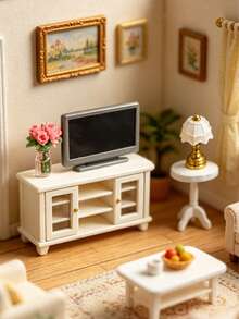 1 Set Miniature Dollhouse Living Room Fabric Decor Set In Cream White, Suitable For Luxury Dollhouse Scene Setup, Miniature Scene Photography, Collectible Figure Display, DIY Miniature House, Gentle Pastoral Living Room Decor For Girls, Birthday And Christmas Gift, Fun And One-Stop Solution To Create A Tidy, Cozy, Healing Mini Home World - Multicolor - View 11