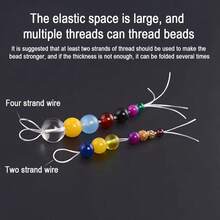 WGRXIRANYKM 2 Rolls White 0.8mm DIY Elastic Beading Cord, Strong Elastic String For Jewelry Making, Suitable For Bracelets And Necklaces, Beading Material, 10m Per Roll - White - View 4