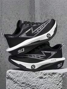 Women's Sports Shoes, Featuring Fabric Upper And EVA Sole, Suitable For All Seasons, Versatile Style, For Running, Basketball, Volleyball And Gym Workouts. - Black - View 1