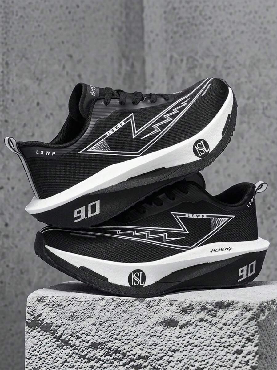 Women's Sports Shoes, Featuring Fabric Upper And EVA Sole, Suitable For All Seasons, Versatile Style, For Running, Basketball, Volleyball And Gym Workouts. - Black - View 1