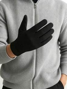 2pcs Men's Warm Gloves, Touchscreen Compatible, Suitable For Winter Daily Use - Multicolor - View 5