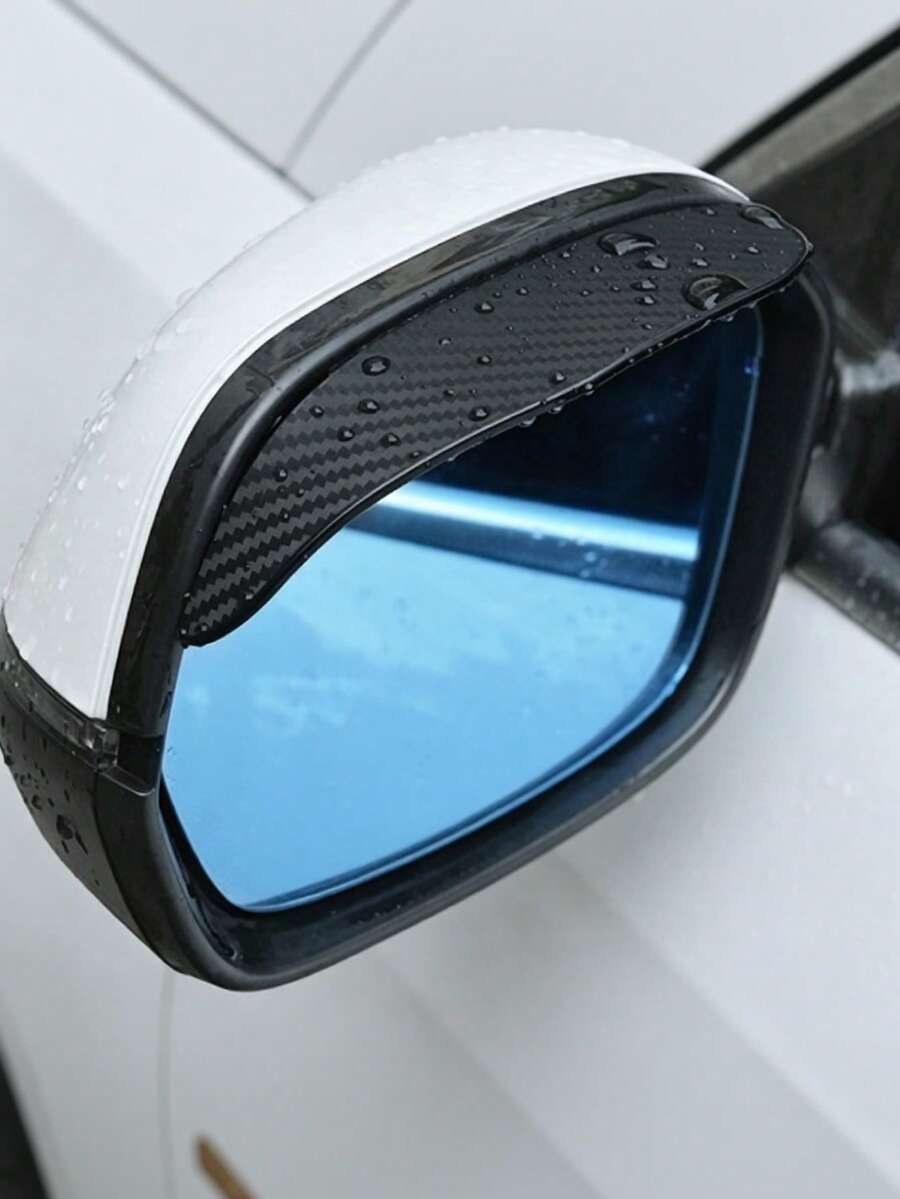 2/4pcs Car Rearview Mirror Rain Visor, Widened Enlarged Side Mirror Rain Guard, Self Adhesive Waterproof Anti Glare Mirror Rain Shield Accessories For Most Vehicles - Multicolor - View 1