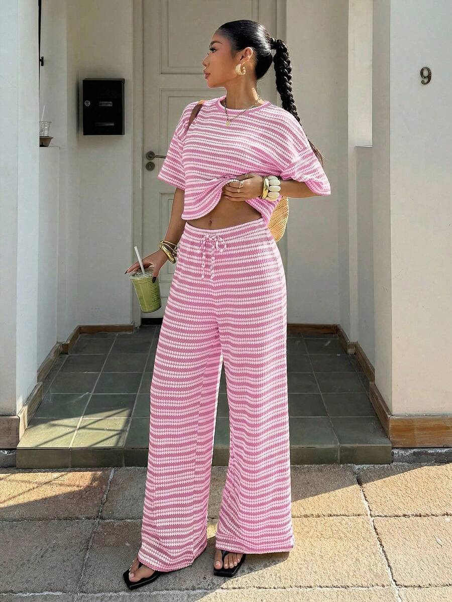 Women Two-Piece Outfits - 粉色 - 查看 1