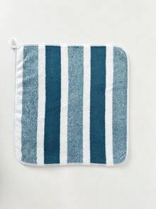 3/1pc 13.8*13.8in/16.5*27.6in/27.6in/27.6x55in Gradient Striped Coral Fleece Towel, Ultra Fluffy Thickened High Absorbent Quick Dry Face Towel, Hotel Spa Daily Shower Fitness Beach Travel Minimalist Modern Striped Bath Towel - Blue and White - View 12