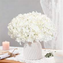 10/20pcs  Artificial Hydrangeas With Stems, Perfect For Home, Wedding, Party Decorations, DIY Floral Arrangements, Gifts For Women, Home Decor, Back-To-School Decorations, And Autumn Decor - White - View 6