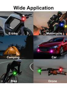 4/2pcs Wireless LED Strobe Lights With Remote Control, USB Rechargeable, 8-Color High Brightness Waterproof Anti-Collision Warning Lights, Suitable For Cars, Motorcycles, Drones, Trucks, Bicycles (Activate Before Use, Unplug After 2 Seconds Of Powering On) - Airplane Lights - View 12