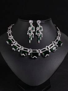 2pcs/Set Large Gemstone Jewelry Set, Luxurious Jewelry Set, Exaggerated Style Accessories, Women's Holiday Gift - Jewelry Sets - View 13