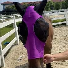馬臉防護面罩 透氣頭套 騎馬用品 彈性馬面罩 防蚊防蟲 馬具 - 彩色 - 查看 17