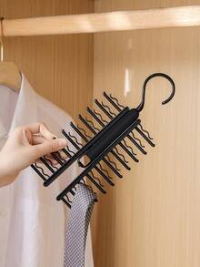 3pcs/Set Large Capacity 20-Clip Tie Storage Rack, Suitable For Wardrobe Scarves, Rotatable Open/Close, With Anti-Slip Clips, 360° Rotation Space-Saving, Multi-Functional Tie Scarf Clothing Hanging Storage Rack - Multicolor - View 2