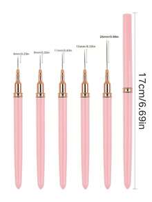 10pcs Nail Liner & Dotting Pen 2Sets, Random Color Fine Line Drawing Nail Art Brushes For Line Check Pattern Painting, Professional Manicure Tools For Nail Salon And Back To School DIY Nail Decoration - A - View 9