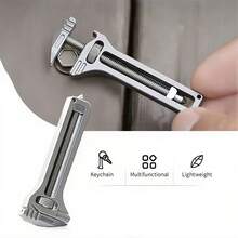 1pc Multi-Function Mini Wrench, Adjustable Small Wrench, Caliper Keychain, Compact Tool With Window Breaker, Bottle Opener And Screwdriver - Multifunctional - View 2