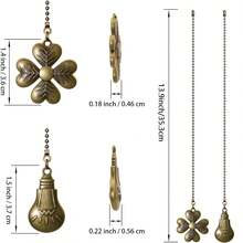 1 Set Ceiling Fan Pull Chain Ornaments Extension,12 Inches Lighting And Fan Beaded Ball Fan Pull Chain Extender With Connector, Dragonfly And Butterfly Ceiling Fan Pull Chain - Star - View 2