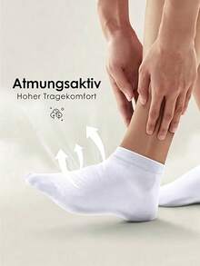 20/5/10 Pairs Soft Elastic Short Socks, Lightweight Breathable Knitted Socks, Classic Pure White, Minimalist Casual Style, Low-Cut Design, Elastic Cuff, Comfortable Moisture-Wicking, Suitable For Daily Wear, Unisex, Suitable For Work, School, Travel, Fitness, Spring, Summer, Autumn, Winter And Various Occasions - White - View 2