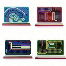 1 Set Sensory Activity Board: Adult Double-Sided Silicone Material | Quiet And Tidy, Relieves Anxiety, ADHD And Autism Symptoms | Comes With 8 Ropes | Suitable For Teens 14 Years And Above, Breathable Silicone Toy, Creative Toy, Stress Relief Tool, Halloween And Christmas Gift Choice (Random Color) - Multicolor - View 11
