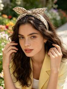 3/1pc Versatile Knotted Fabric Headband, All-Over Ditsy Floral Wide Band, Essential Simple Fashion Hair Accessory For Women's Casual Styling - Multicolor - View 3