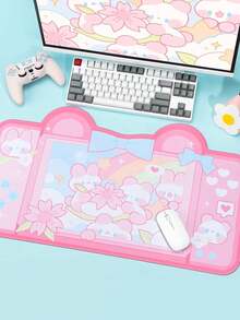 GeekShare Pink Cherry Blossom Rabbit Gaming Mouse Pad - View 1