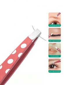 2pcs Eyebrow Tweezers, Polka Dot Fresh Minimalist Style, Easy To Carry, Simple To Use, Exquisite Gift For Friends - Multicolor - View 5