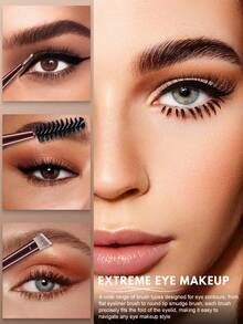 23Pcs Dark Brown Makeup Tool Set, 14Pcs Face & Eye Makeup Brushes, Large & Mini Water Drop Makeup Sponges, Soft Synthetic Bristles, Wet Dry Dual Use Foundation Eyeshadow Cosmetic Tools, Portable Travel Beauty Gift Kit For Makeup Beginners - Multicolor - View 7
