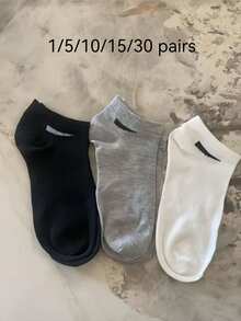 30 Pasang Kaos Kaki Pendek Polos Netral, Kaos Kaki Model Perahu, Kaos Kaki Tak Terlihat, Kaos Kaki Pendek Lembut dan Ringan, Perlengkapan Penting untuk Kembali ke Sekolah, Hadiah Natal - MultiWarna - View 11