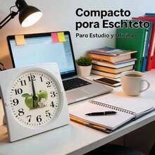 Unisex Practical Style For Bedroom And Office Desk Clock - White - View 2