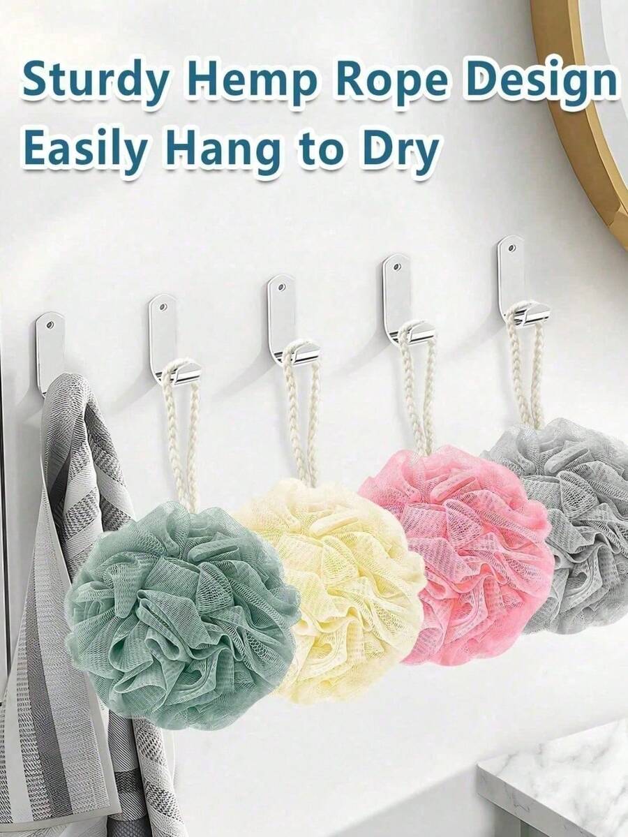 1pc Luxury Foam Bath Ball: Soft Mesh Bath Sponge, Creates Rich Lather And Gently Exfoliates - Multicolor - View 1