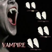 2pcs Personalized Hot-Selling Halloween Vampire Resin Fake Teeth Cosplay Accessories Funny April Fool's Props - White - View 3