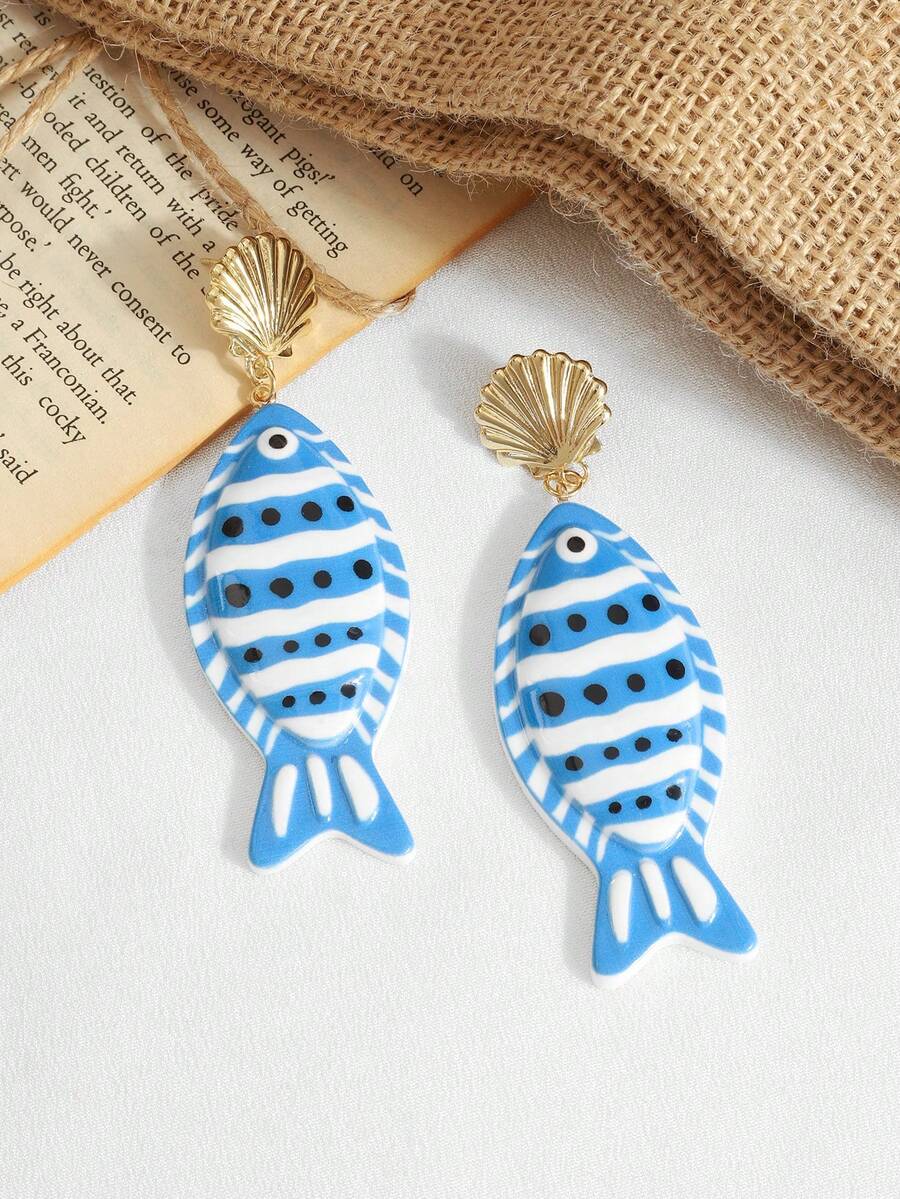 1 Pair Minimalist Fun Design Animal Plastic Beach Vacation Casual Personalized Taiyaki Earrings - Multicolor - View 1