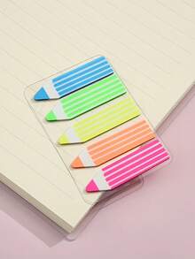 Multi-Color Pencil Shaped Self-Adhesive Sticky Notes, Suitable For Daily Planning, Organizing, Home And Office Decoration, Highly Attractive Desktop Decor, Convenient For Reminders, Recording And Schedule Planning - A - View 6