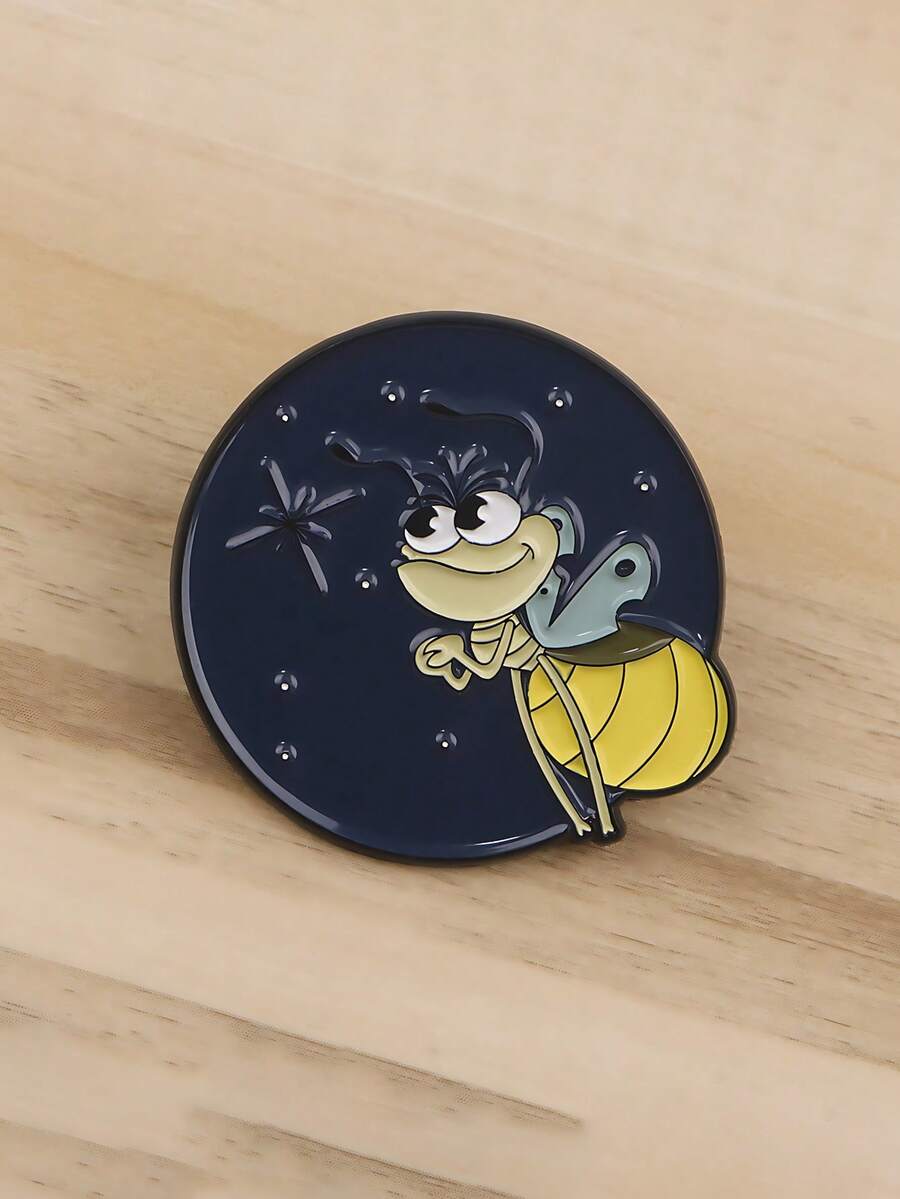 Cute Firefly Brooch Cartoon Glow Enamel Pin Kawaii Night Insect Badge For Bag Jacket Accessories - Multicolor - View 1