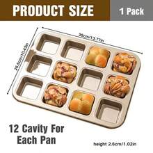 Carbon Steel Non-Stick Square Brownie Mold Mini Muffin Pan Baking Cake Cookie Tray - Multicolor - View 10