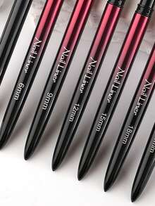 Professional Black Red Ombre Nail Art Liner Brushes Set French Stripe Line Painting Drawing Pen Kit For Gel Polish - Black - View 6